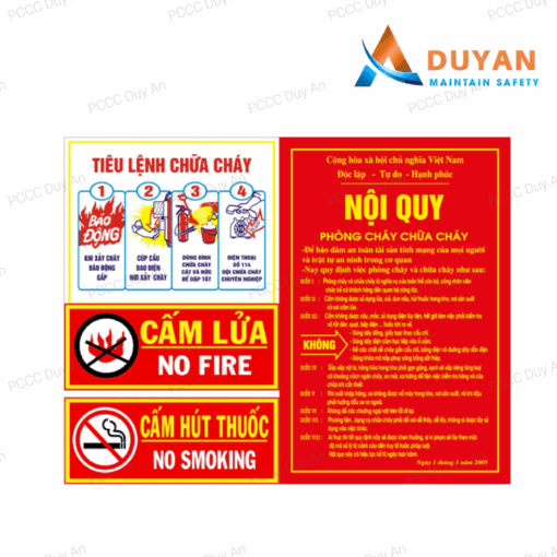 Bộ Nội Quy Tiêu Lệnh PCCC, Bảng Tiêu Lệnh 01