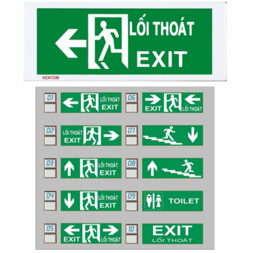 Đèn Exit Kentom 2 mặt 05