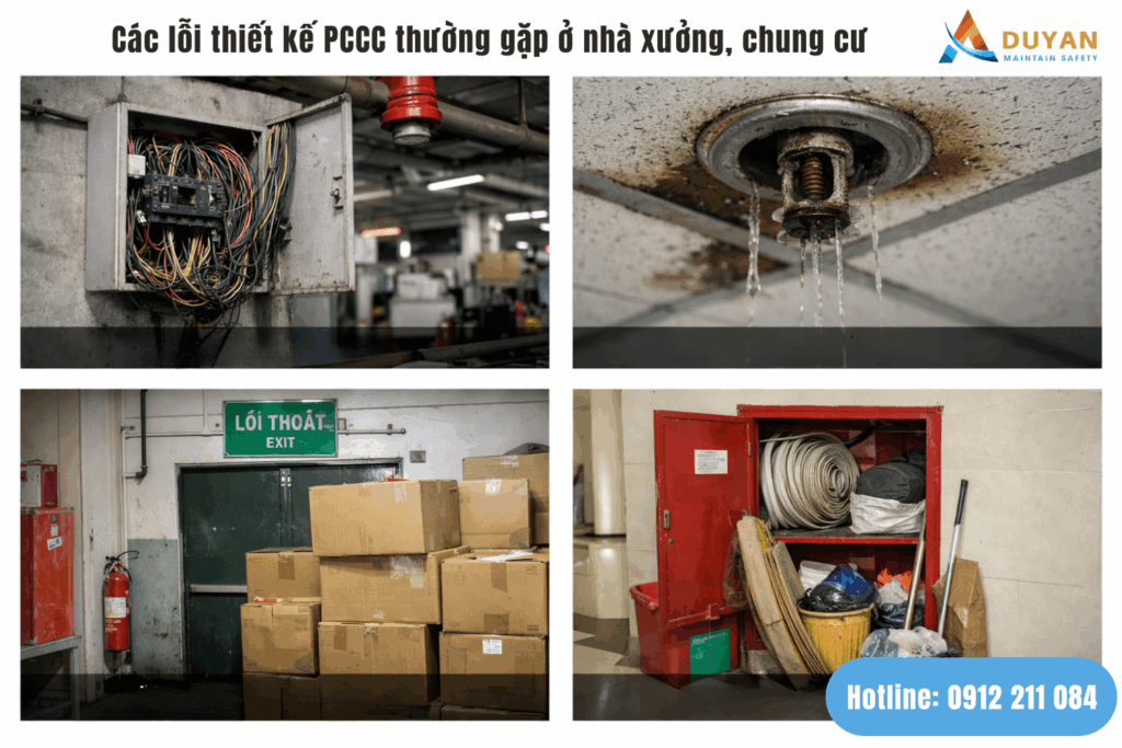 Các lỗi thiết kế PCCC nhà xưởng, chung cư thường gặp 01