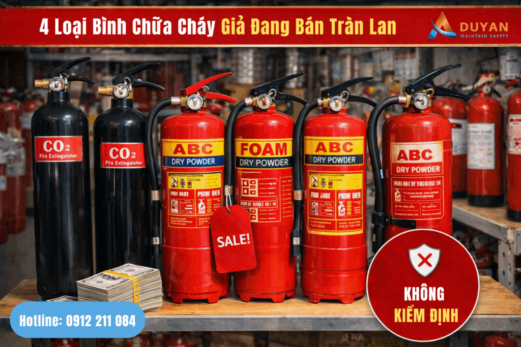 Các loại bình chữa cháy giả đang bán tràn lan 01