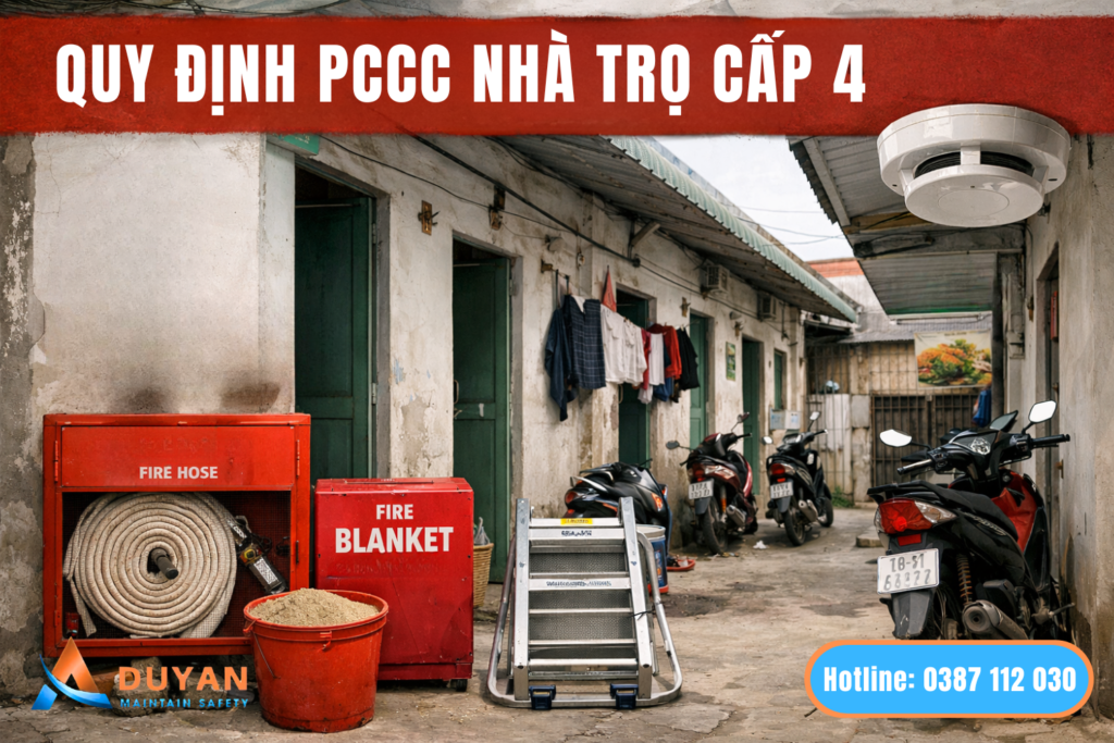 Quy định PCCC nhà trọ cấp 4 bắt buộc không, trang bị gì 01